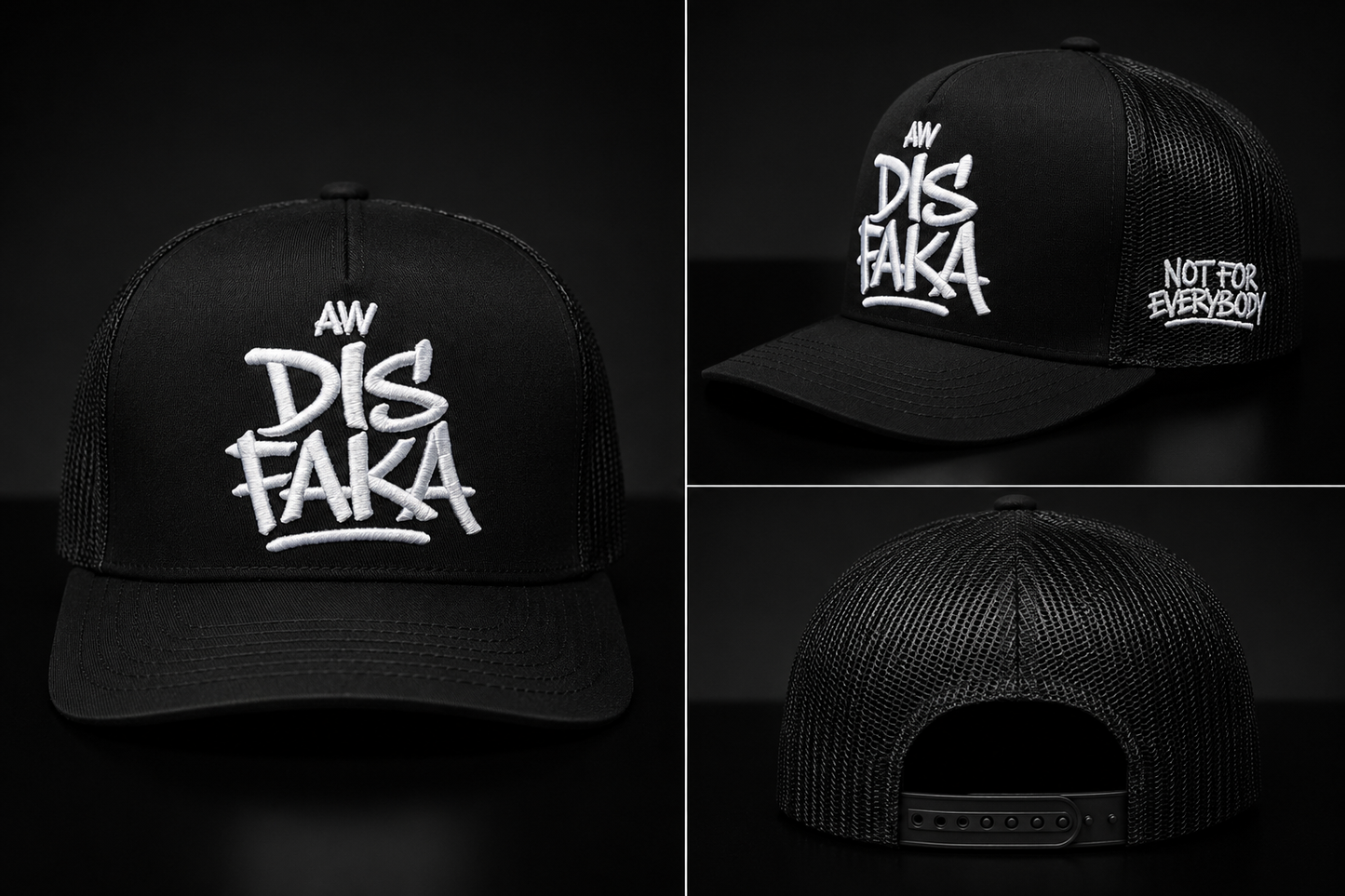 DIS FAKA Classic Trucker Hat – Black