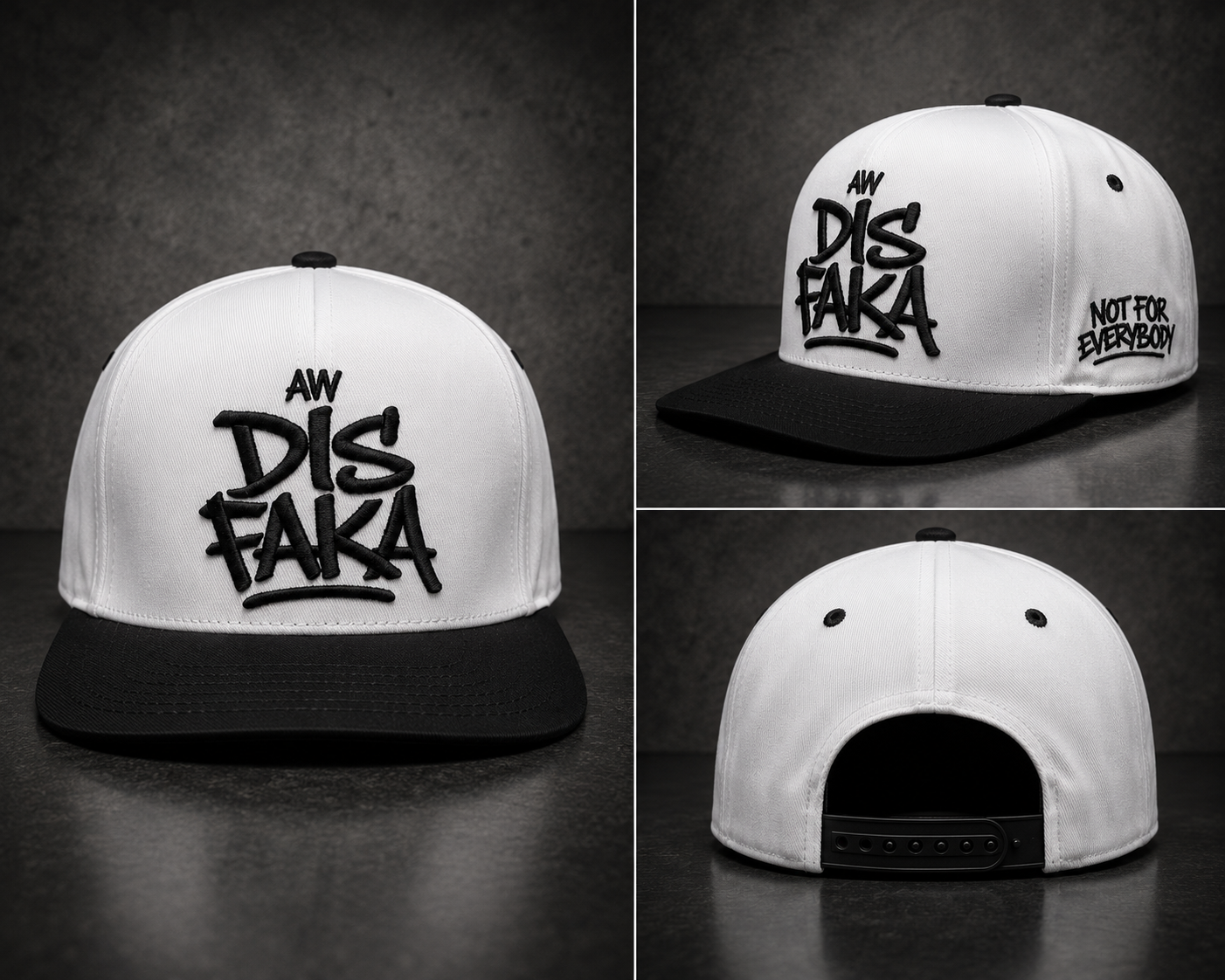 DIS FAKA Classic Snapback (Black/White)